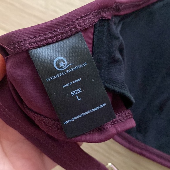 Plumeria Maroon X Triangle Bikini - Picture 4 of 4